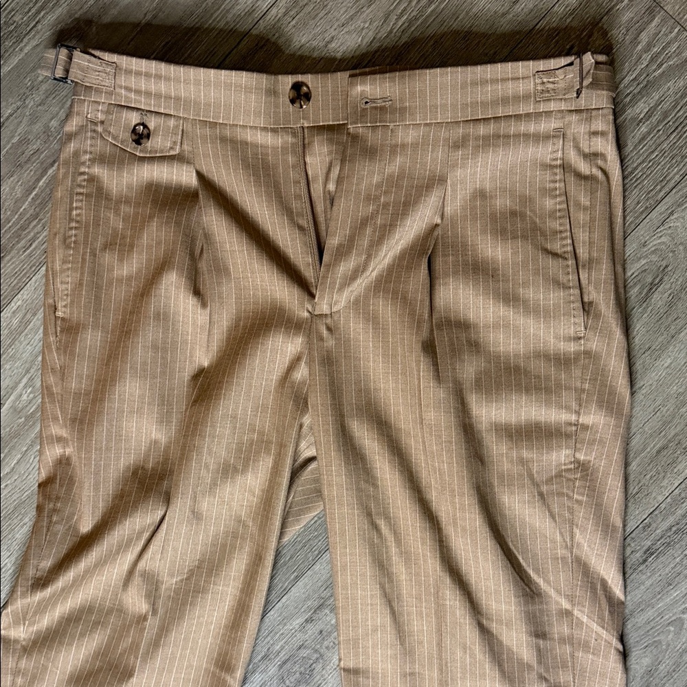 Murano Classic Beige Pinstripe Suit for Men-medium, 30x32 - Picture 8 of 13